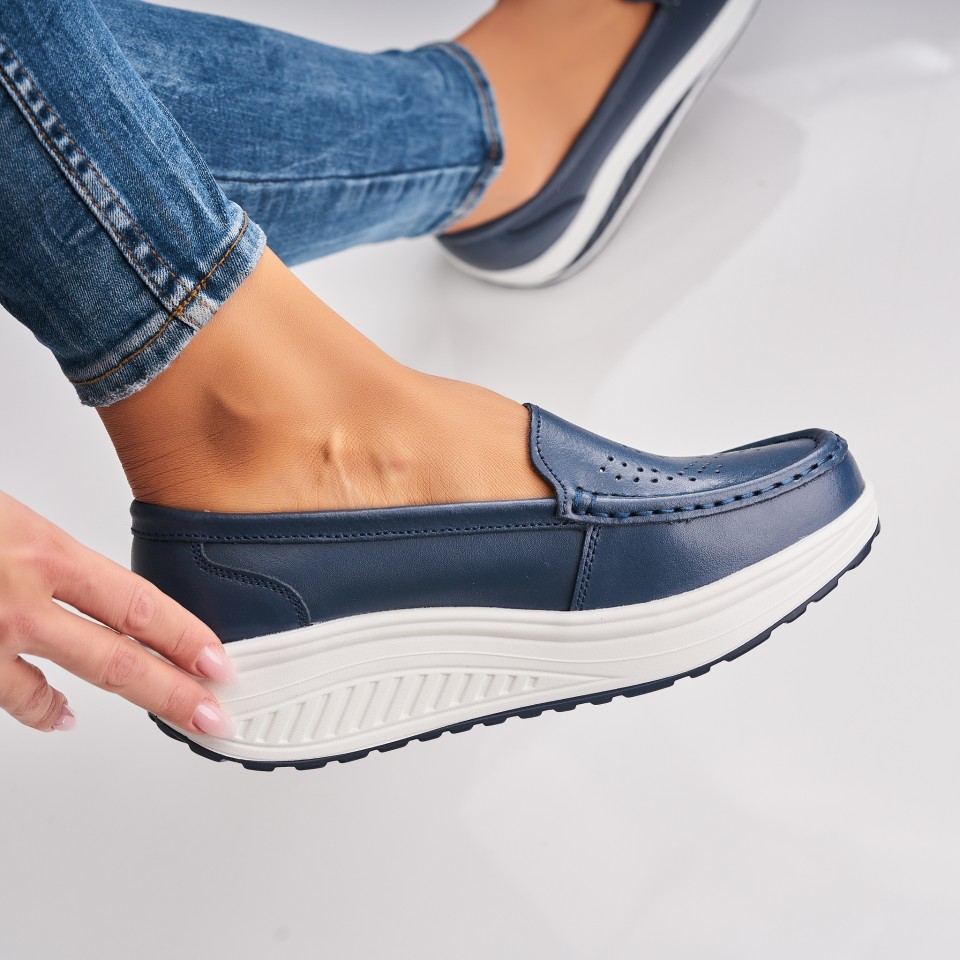 Poze Mocasini dama Piele Naturala Bleumarin Beatriz