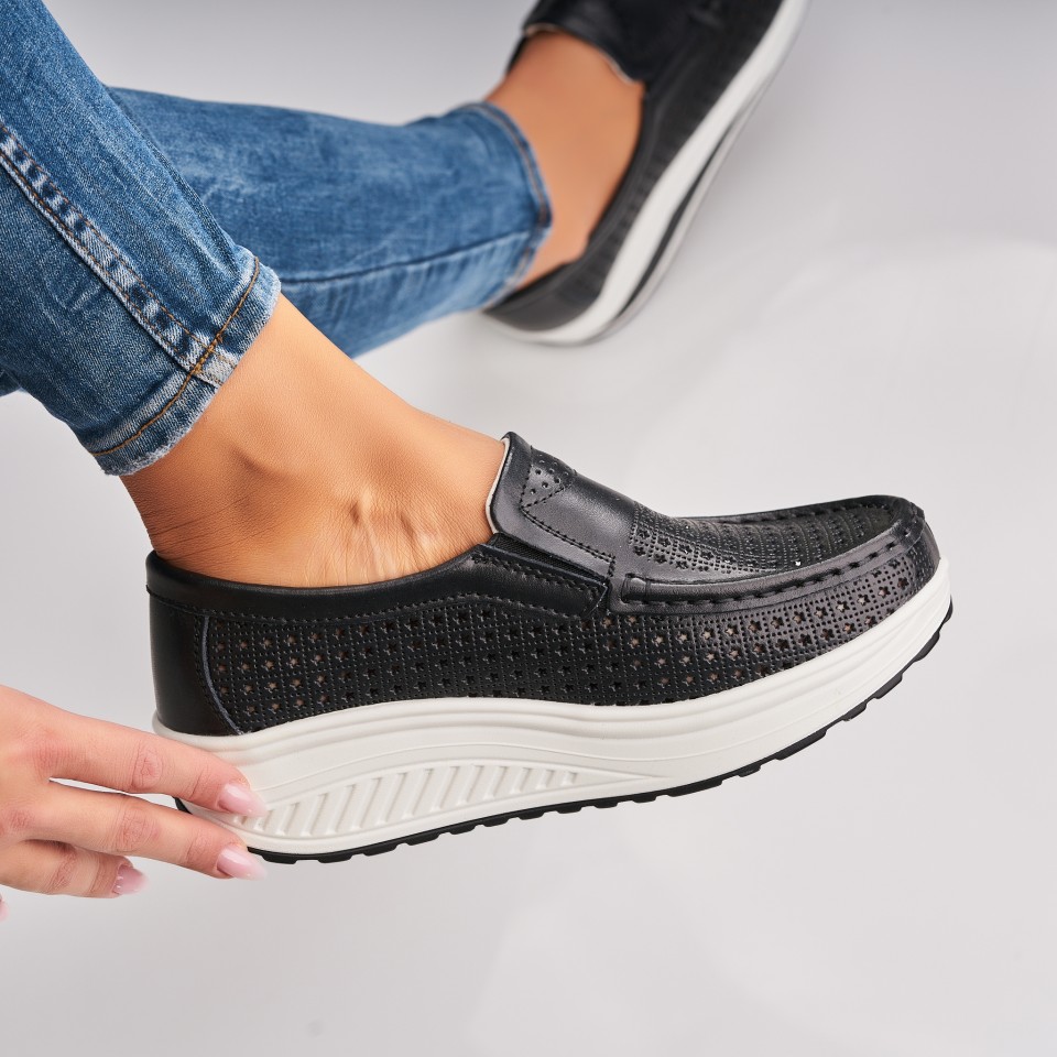 Poze Mocasini dama Piele Naturala Negri Dara