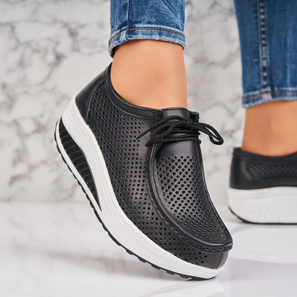 Poze Mocasini dama Piele Naturala Negri Irie