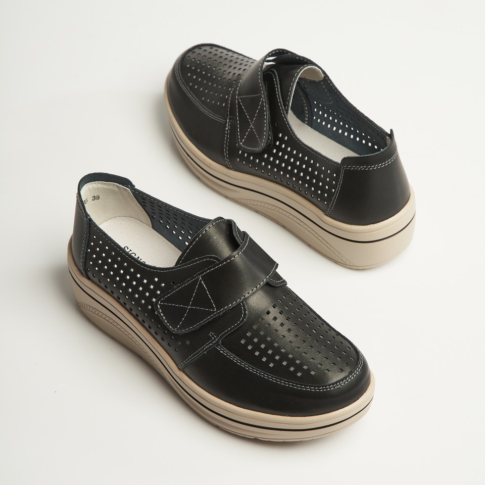 Poze Mocasini dama Piele Naturala Negri Izana