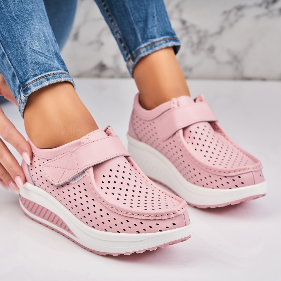 Poze Mocasini dama Piele Naturala Roz Haya