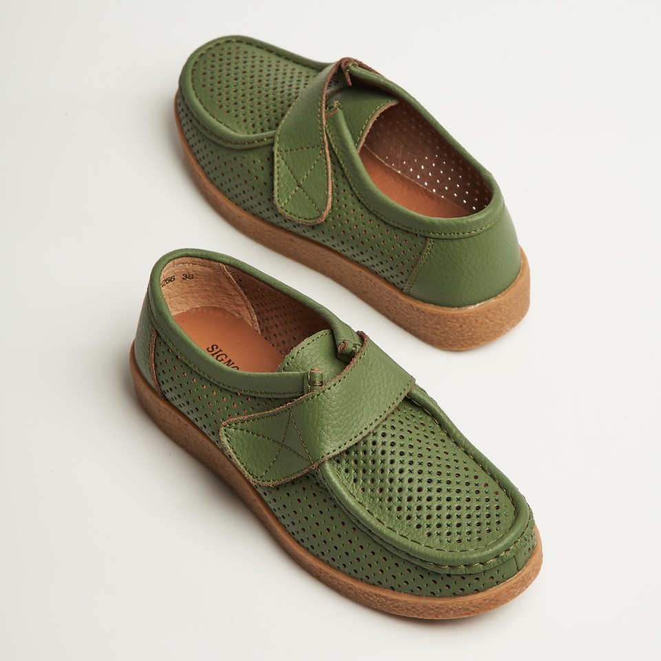 Poze Mocasini dama Piele Naturala Verzi Takari