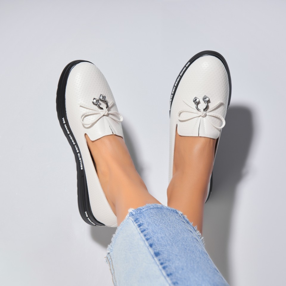 Poze Pantofi dama casual Albi din Piele Ecologica Romey
