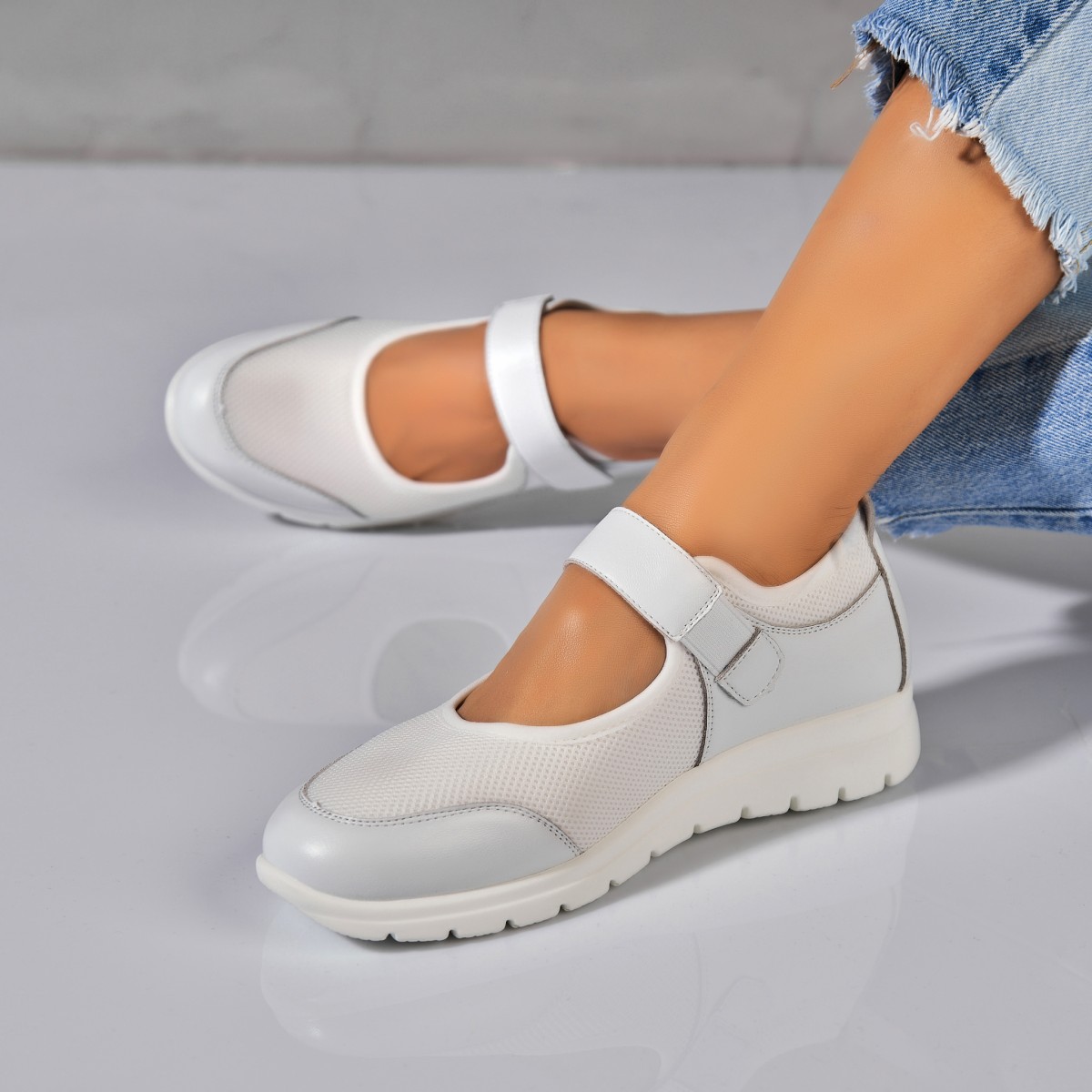 Poze Pantofi dama casual Albi din Textil Saima