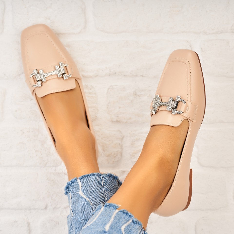 Poze Pantofi dama casual Bej din Piele Ecologica Creely