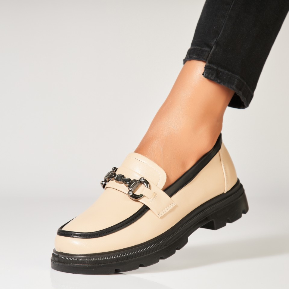 Poze Pantofi dama casual Bej din Piele Ecologica Lyddie