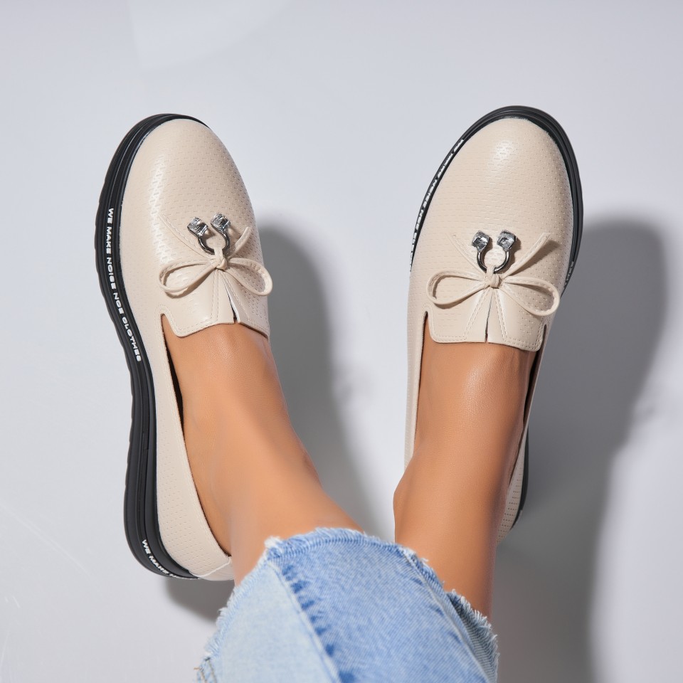 Poze Pantofi dama casual Bej din Piele Ecologica Romey