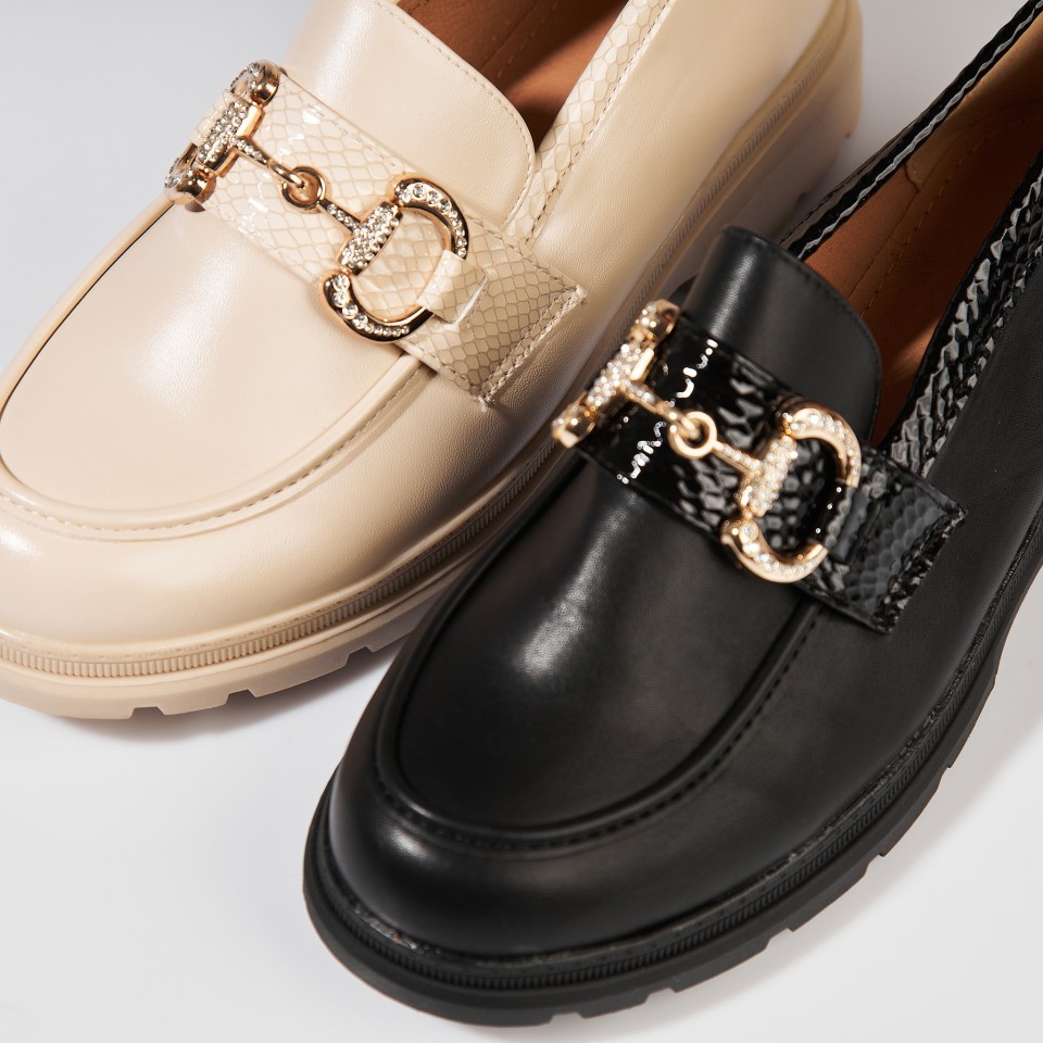 Poze Pantofi dama casual Bej din Piele Ecologica Rylon