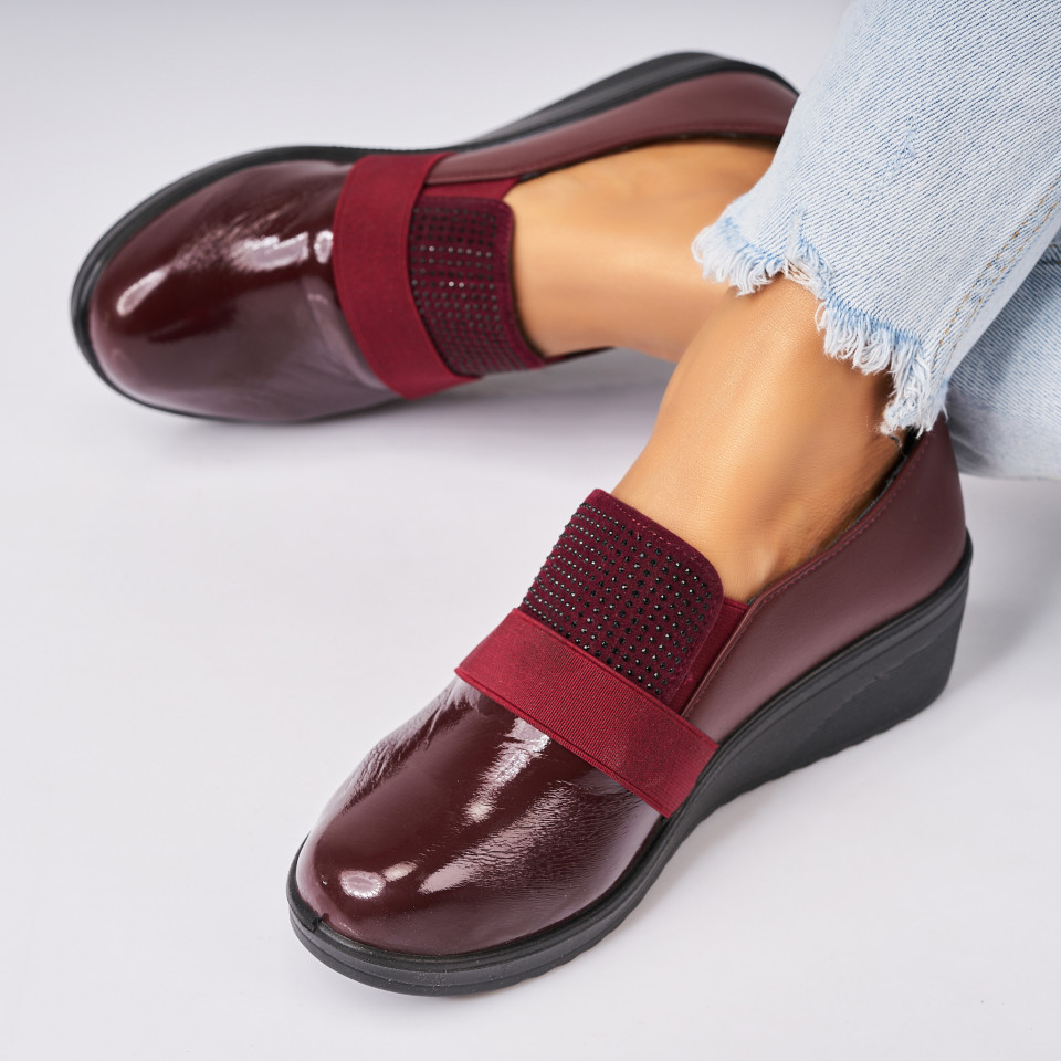 Poze Pantofi dama casual Bordo din Piele Ecologica Daizy