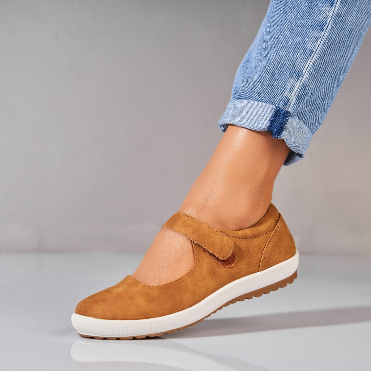 Poze Pantofi dama casual Camel din Piele Ecologica Alenia
