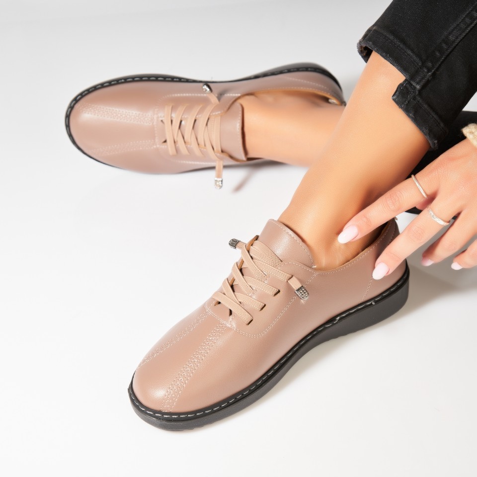Poze Pantofi dama casual Camel din Piele Ecologica Emmere