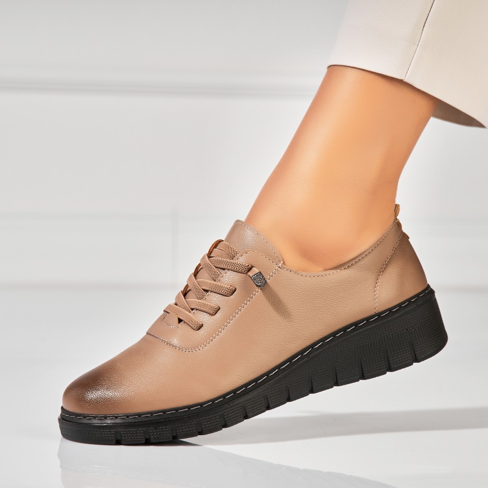 Poze Pantofi dama casual Camel din Piele Ecologica Peony