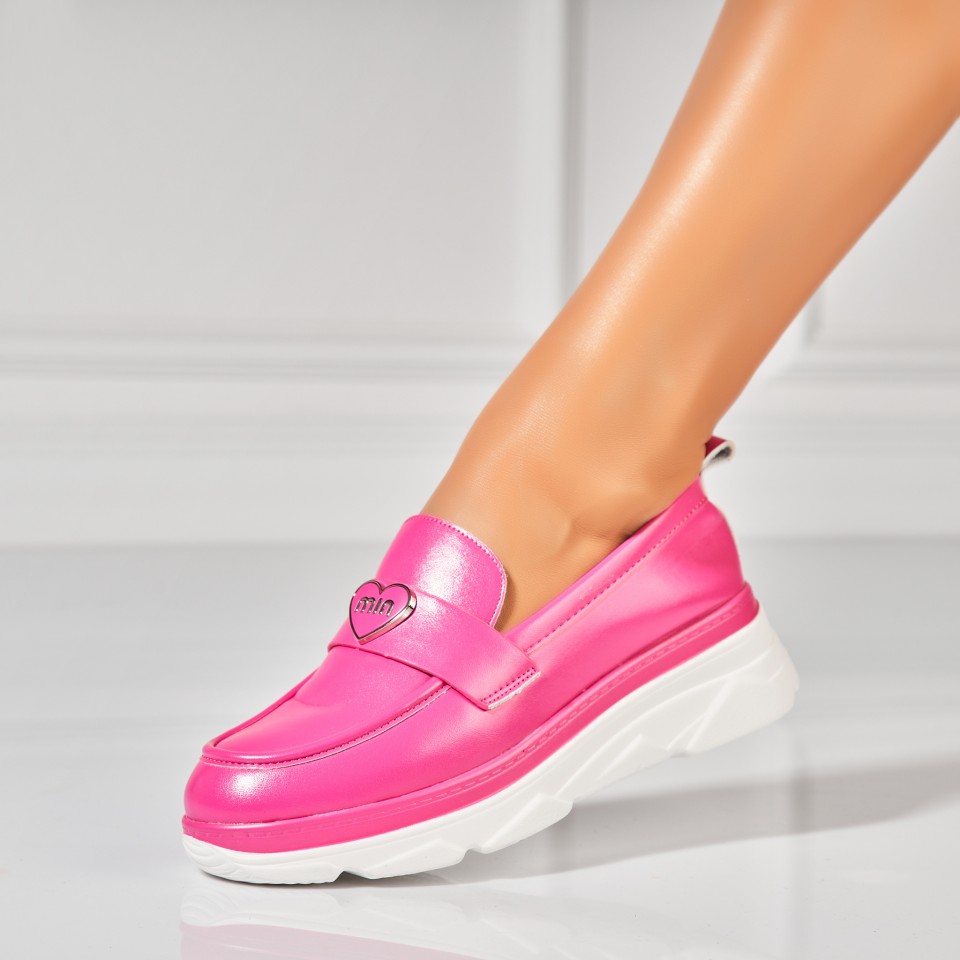 Poze Pantofi dama casual Fucsia din Piele Ecologica Anika