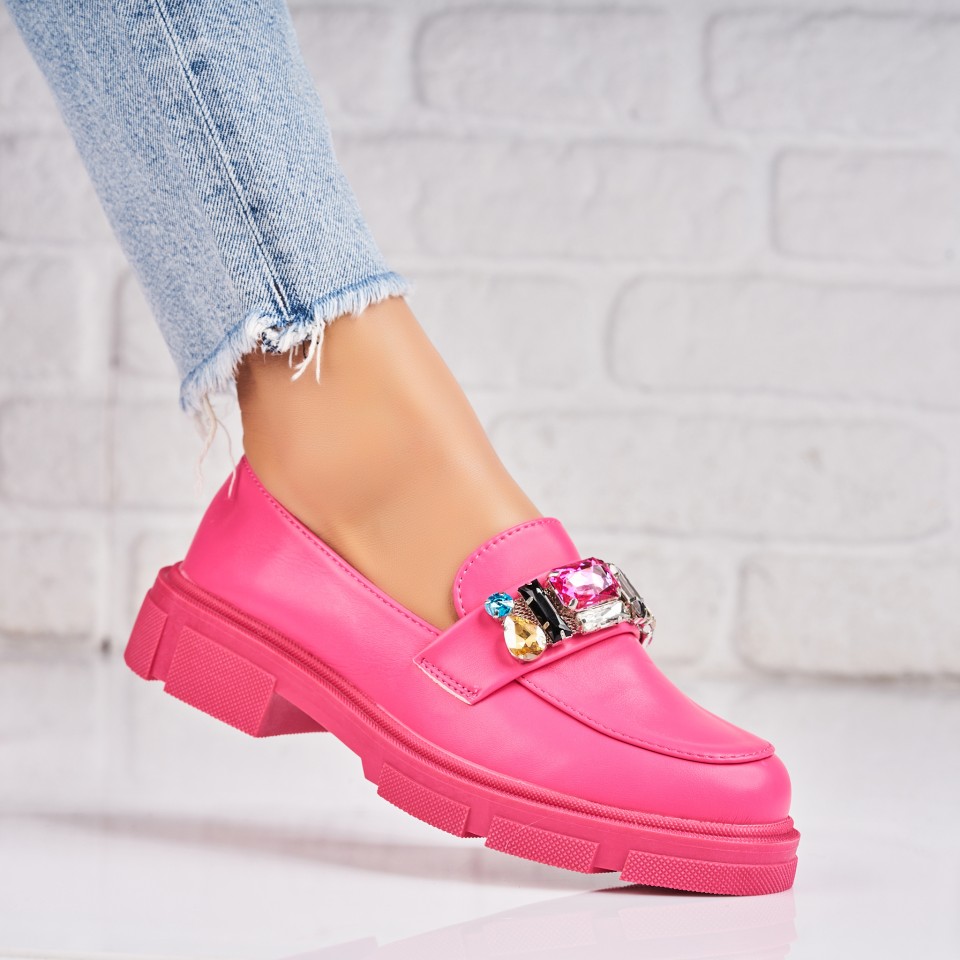 Pantofi dama casual Fucsia din Piele Ecologica Jayly A4713