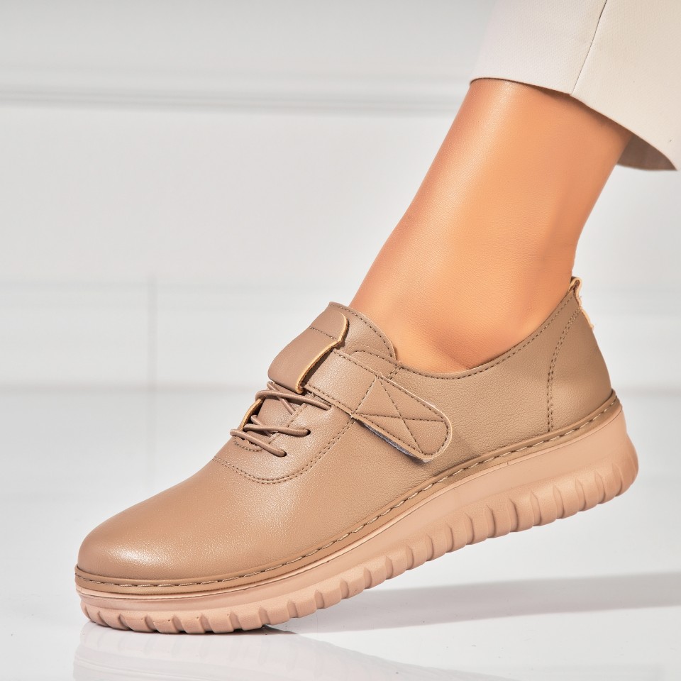 Poze Pantofi dama casual Kaki din Piele Ecologica Miani