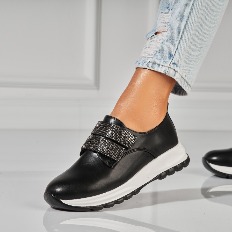 Poze Pantofi dama casual Negri din Piele Ecologica Alaia