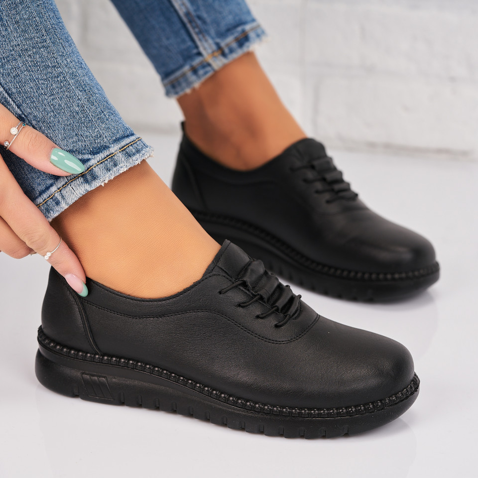 Poze Pantofi dama casual Negri din Piele Ecologica Analia