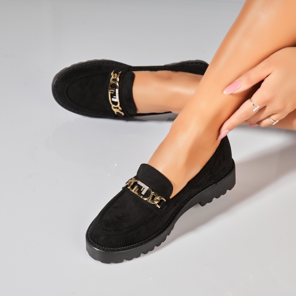 Poze Pantofi dama casual Negri din Piele Ecologica Intoarsa Ajay