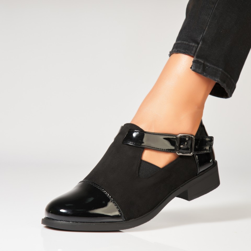 Poze Pantofi dama casual Negri din Piele Ecologica Intoarsa Alison5