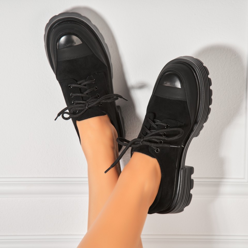 Poze Pantofi dama casual Negri din Piele Ecologica Intoarsa Heidi2