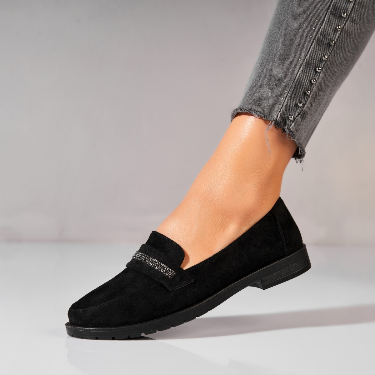 Poze Pantofi dama casual Negri din Piele Ecologica Intoarsa Jessly