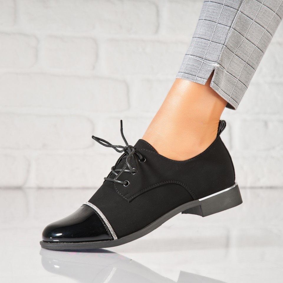 Poze Pantofi dama casual Negri din Piele Ecologica Intoarsa Maysa