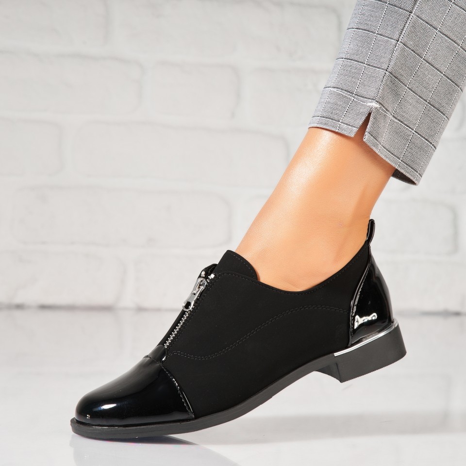 Poze Pantofi dama casual Negri din Piele Ecologica Intoarsa Naziya2