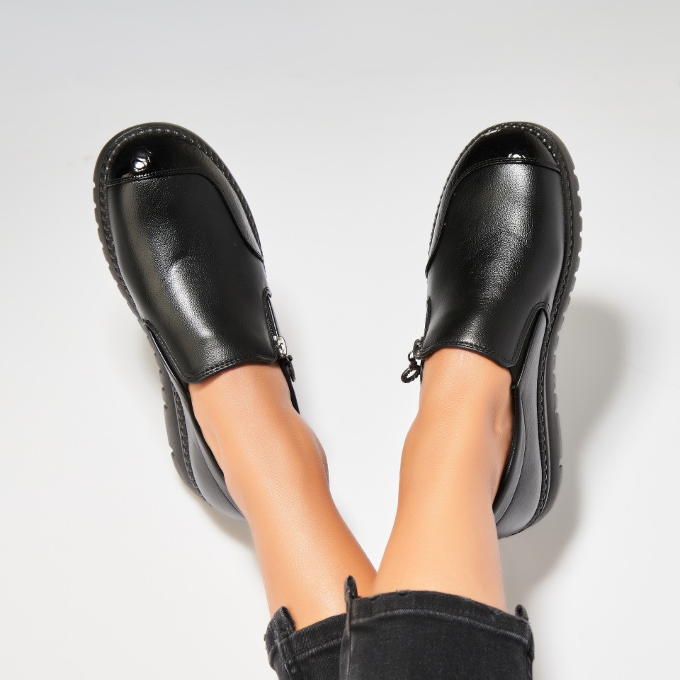 Poze Pantofi dama casual Negri din Piele Ecologica Kaydin