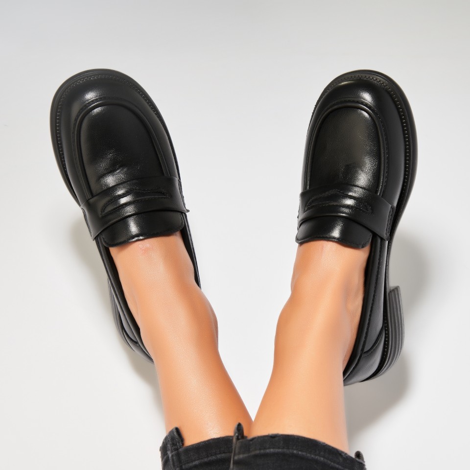 Poze Pantofi dama casual Negri din Piele Ecologica Nitara