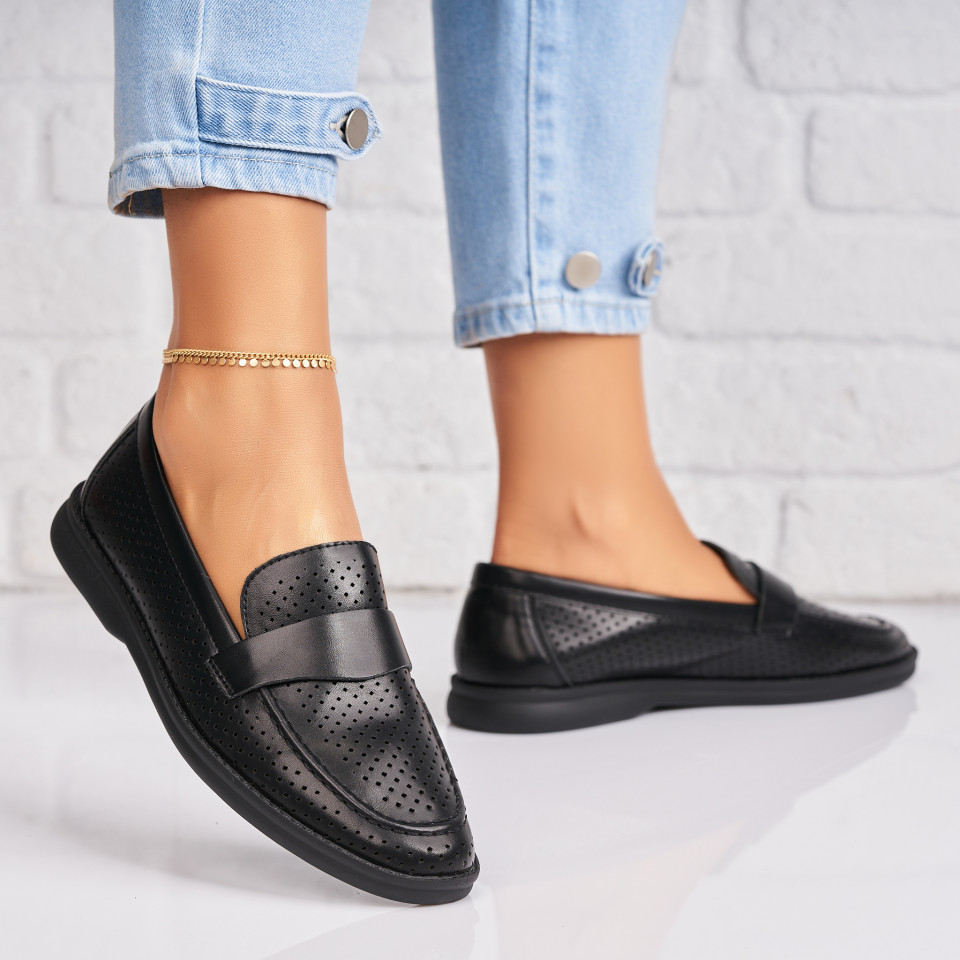 Poze Pantofi dama casual Negri din Piele Ecologica Ofelia