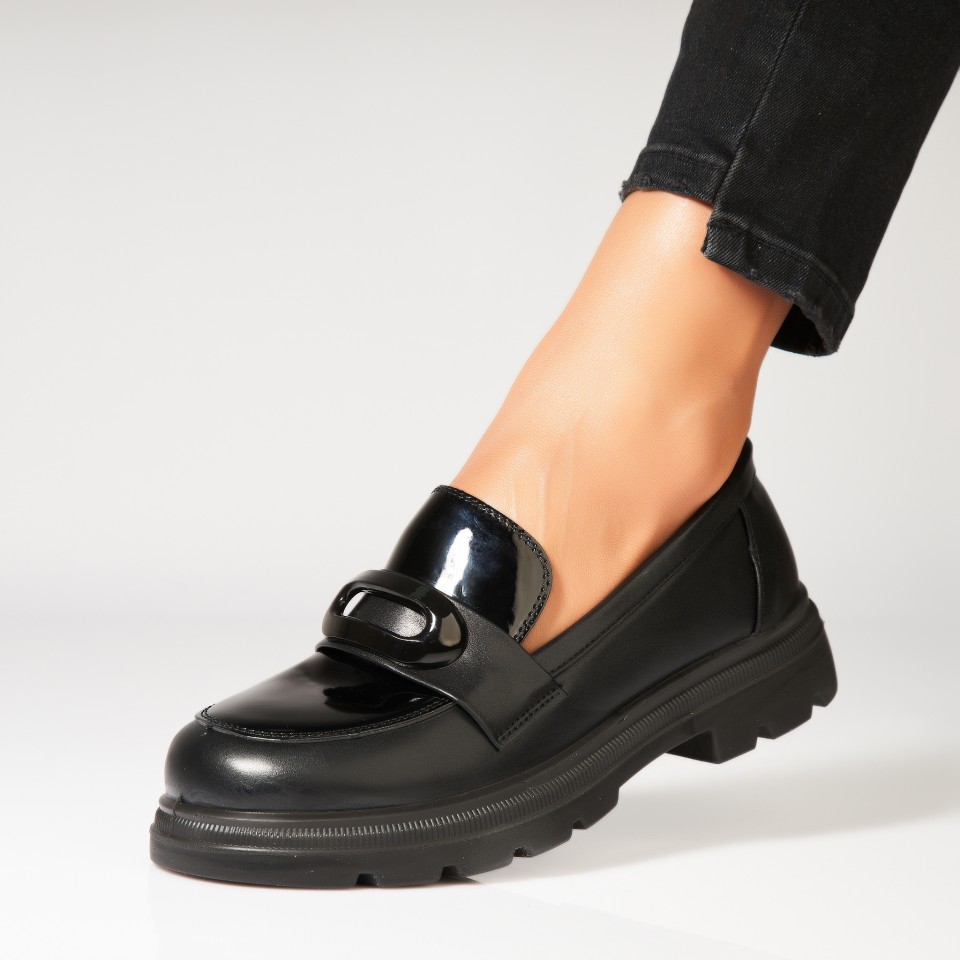 Poze Pantofi dama casual Negri din Piele Ecologica Ruway