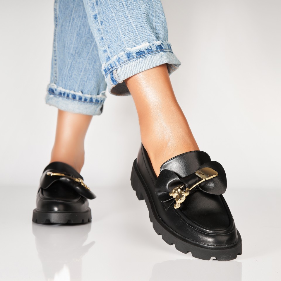 Poze Pantofi dama casual Negri din Piele Ecologica Sheza