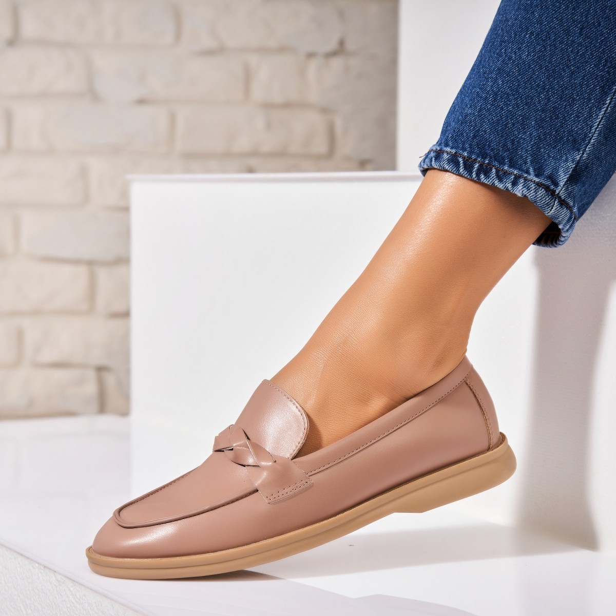 Poze Pantofi dama casual Nude din Piele Ecologica Osmara