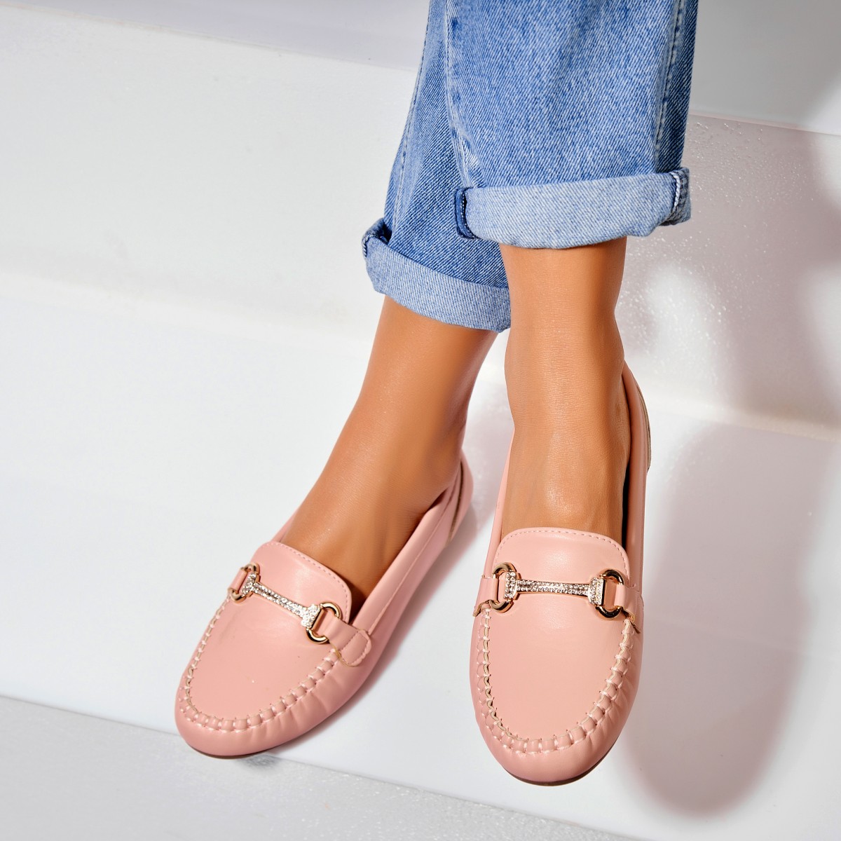 Poze Pantofi dama casual Roz din Piele Ecologica Savio