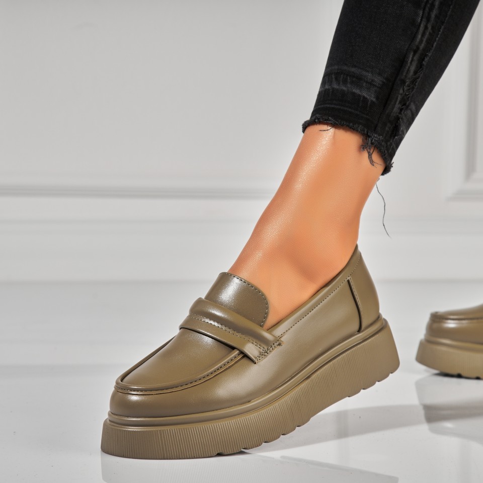 Poze Pantofi dama casual Verzi din Piele Ecologica Lila