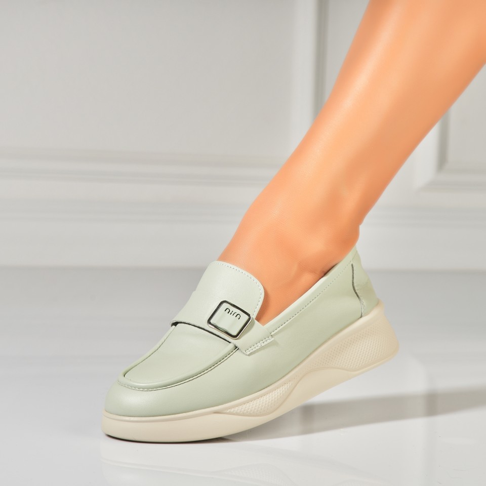 Poze Pantofi dama casual Verzi din Piele Ecologica Phoebe
