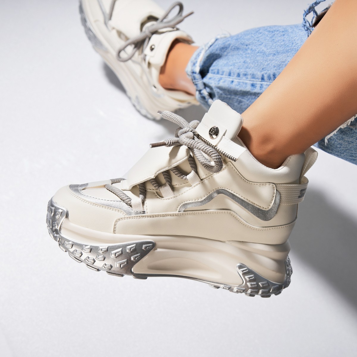 Poze Sneakersi dama Piele Ecologica Albi Zalina