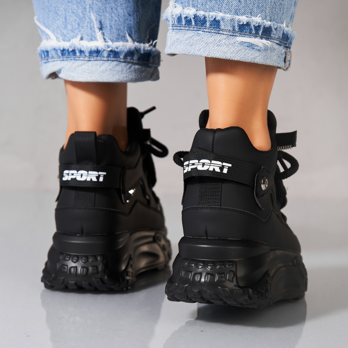 Poze Sneakersi dama Piele Ecologica Negri Zalina