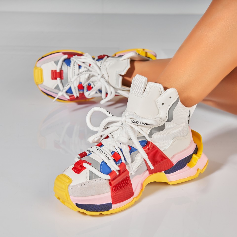 Poze Sneakersi dama Piele Ecologica Rosii Orry