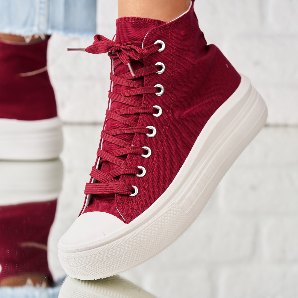 Sneakersi dama Textil Bordo Tazanna A1961