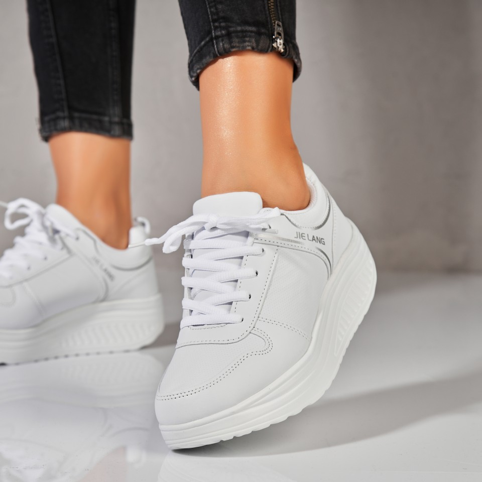 Poze Adidași damă Albi din Piele Ecologica Isidro