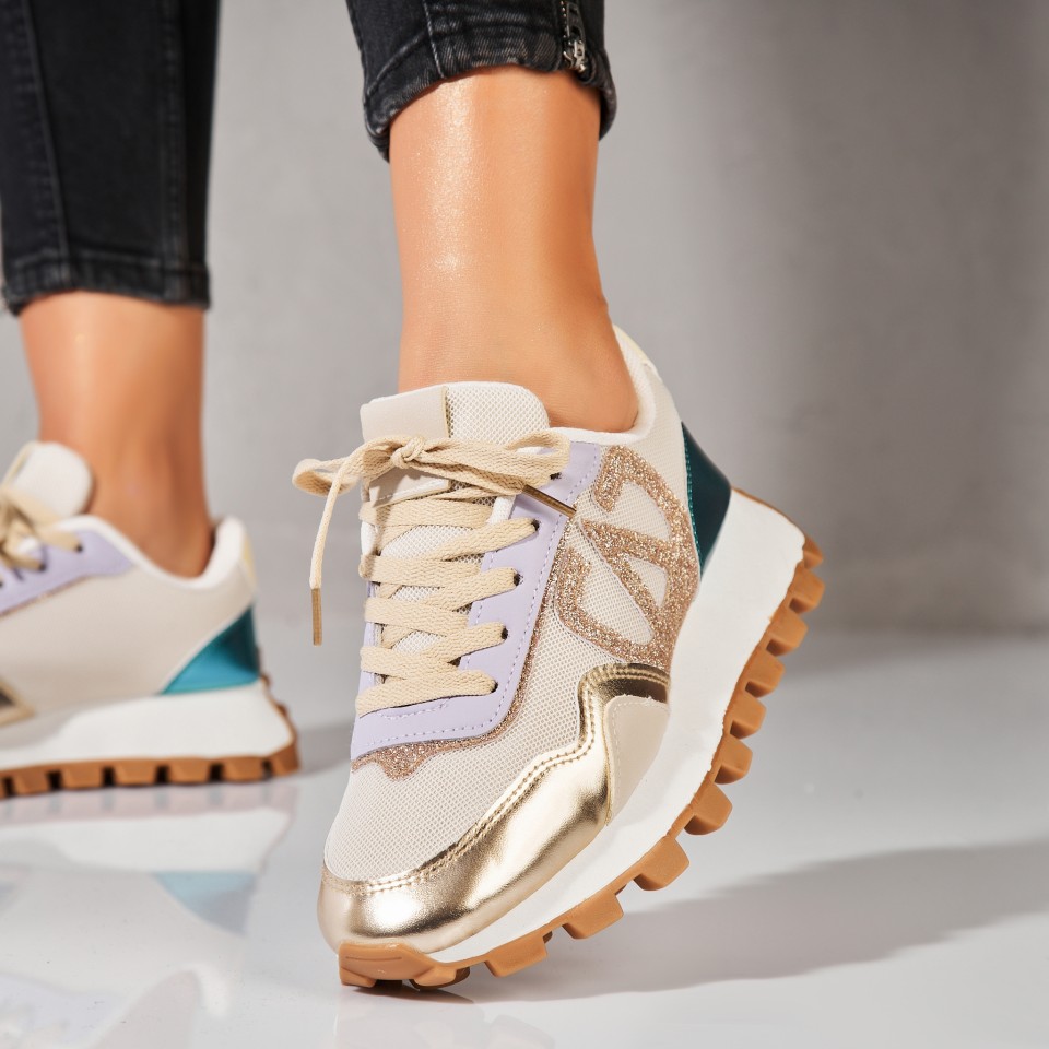 Poze Adidași damă Auriu din Piele Ecologica Intoarsa Jasai