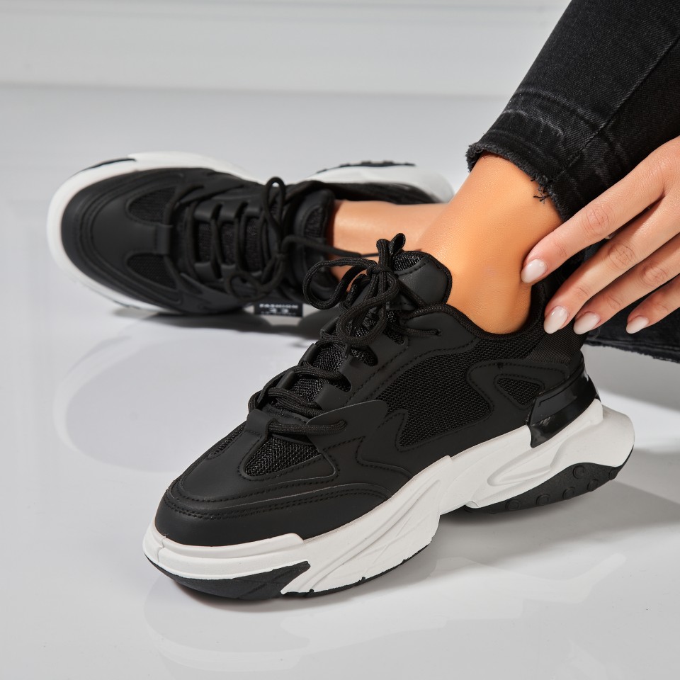 Poze Adidasi Dama Negri din Piele Ecologica Ruth2