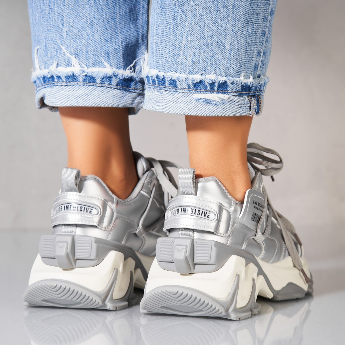 Poze Adidași damă Piele Ecologica Gri Rokia