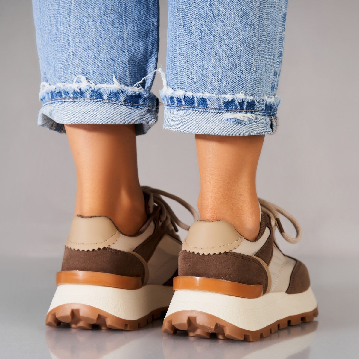 Poze Adidași damă Piele Ecologica Intoarsa Maro Cairi