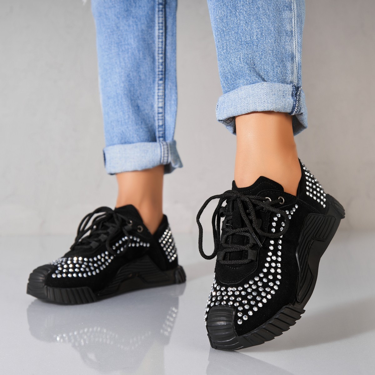 Poze Adidași damă Piele Ecologica Intoarsa Negru Salesi2