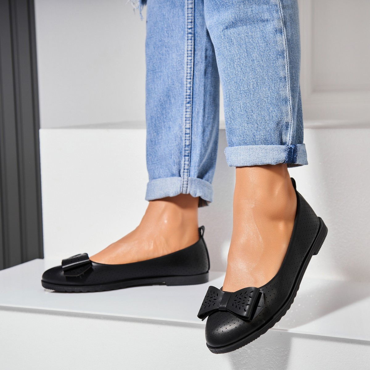 Poze Balerini damă Piele Ecologica Negru Nerea