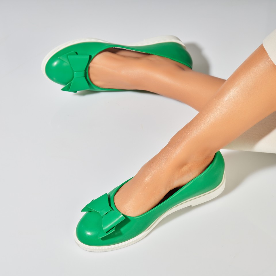 Poze Balerini dama Piele Ecologica Verde Rydia