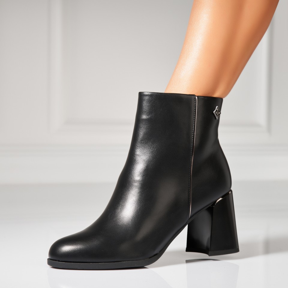 Poze Botine dama Imblanite Negre din Piele Ecologica Shukra