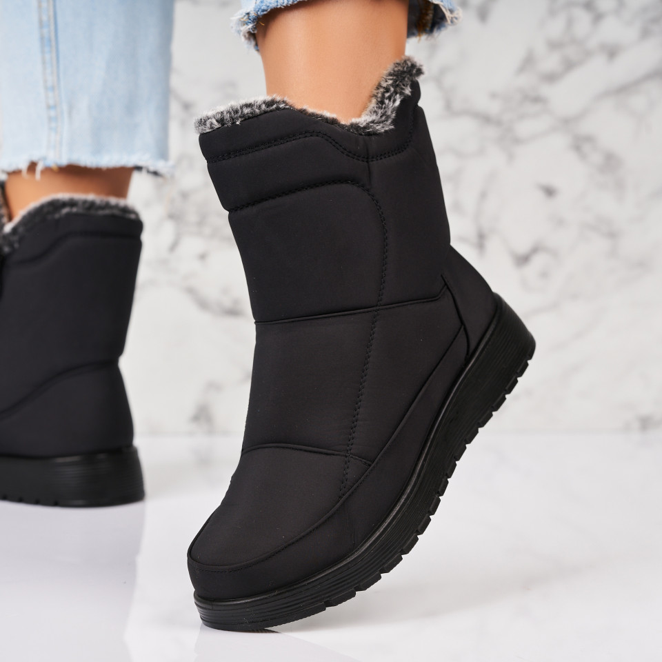 Cizme Dama Imblanite Negre din Fas Booni Cizme Dama Imblanite Negre din Fas Booni